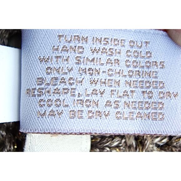 SWEATER-CHICO'S-Chunky Knit-Long Sleeves-Gold Brown-Metallic-CHICO'S SIZE 3/US L - Picture 9 of 16